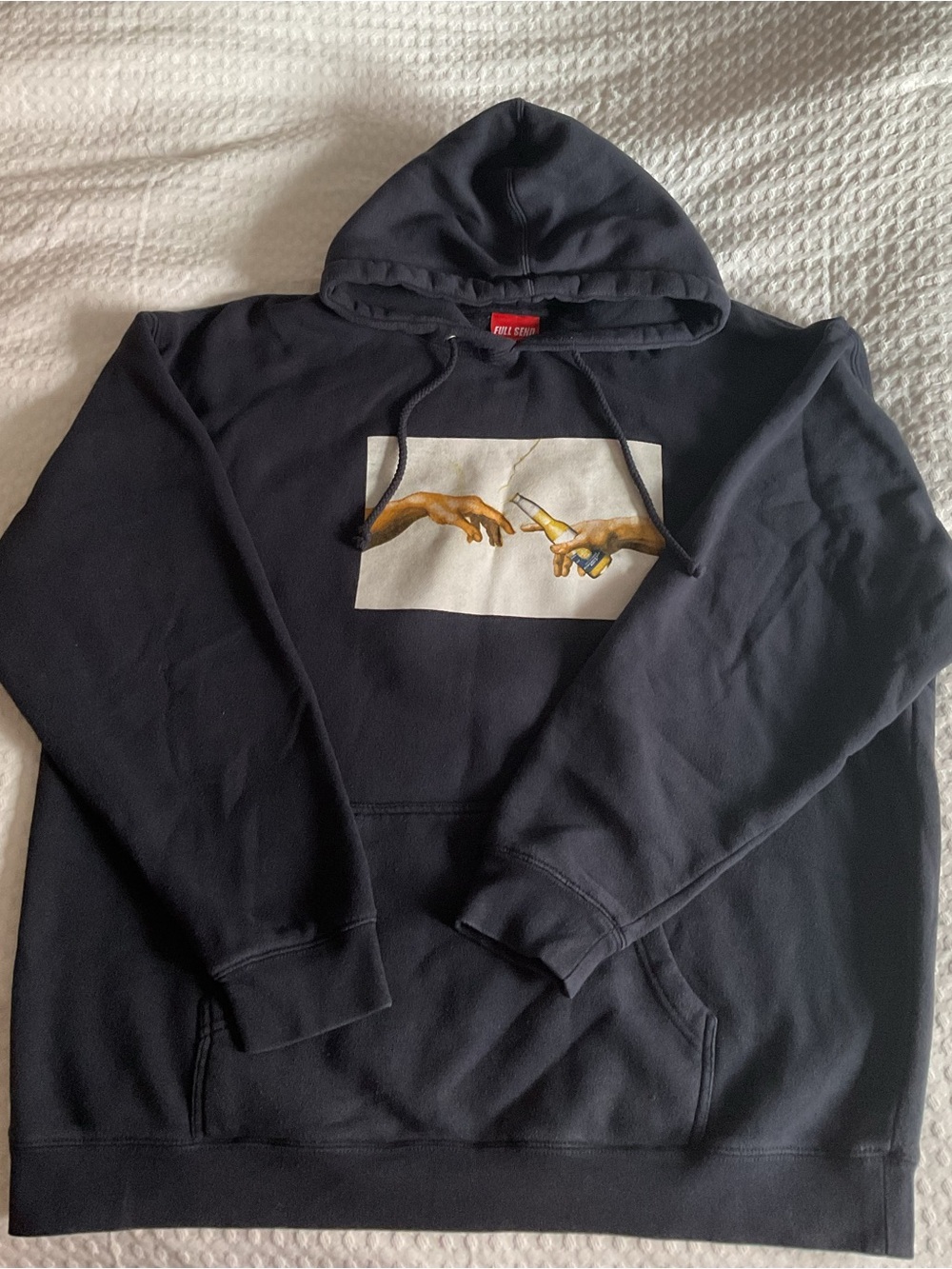 Full Send Men’s Black Hoodie with Hands Graphic